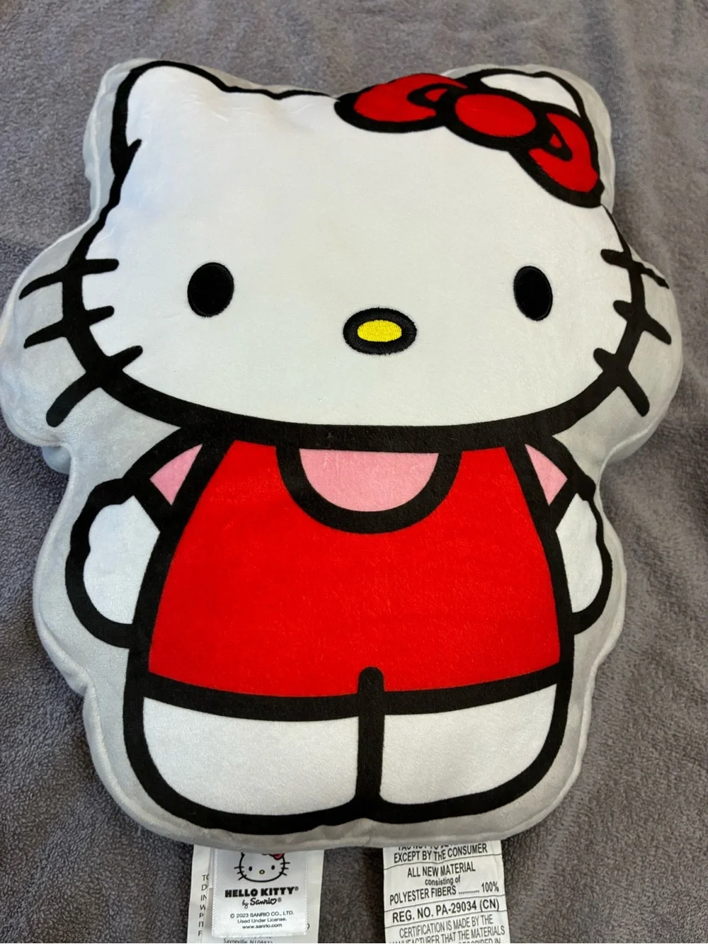 Hello Kitty White Plush with Red Outfit and Bow pillow